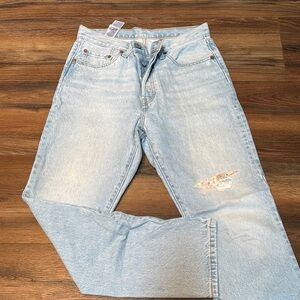 Levi's Blue Straight Jeans with Vintage-Inspired Wash